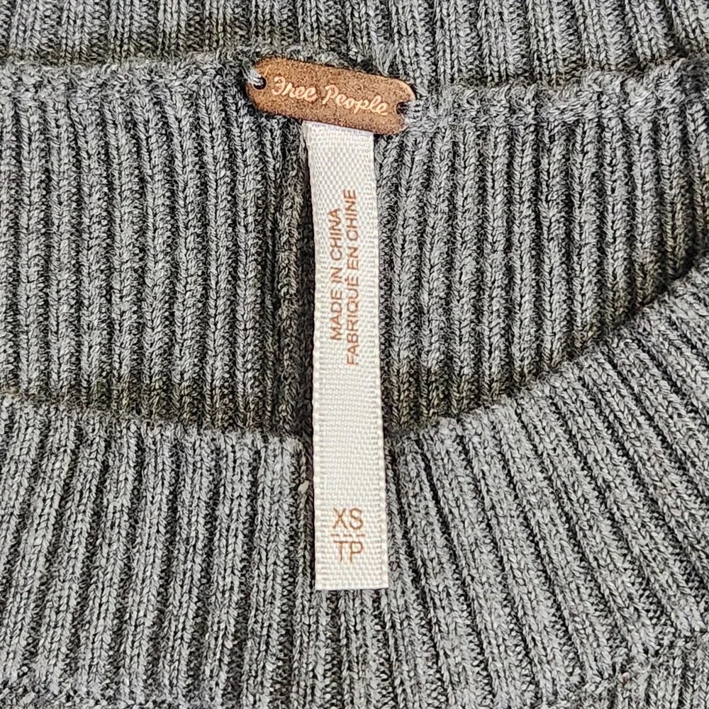 New $148 Free People Time on My Side Mini Sweater Dress Gray XS Grey Coquette
